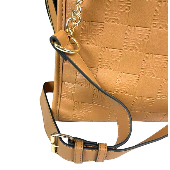 Steve Madden Embossed Satchel Bag with Crossbody option in Bjeannee True Cognac - Picture 6 of 12